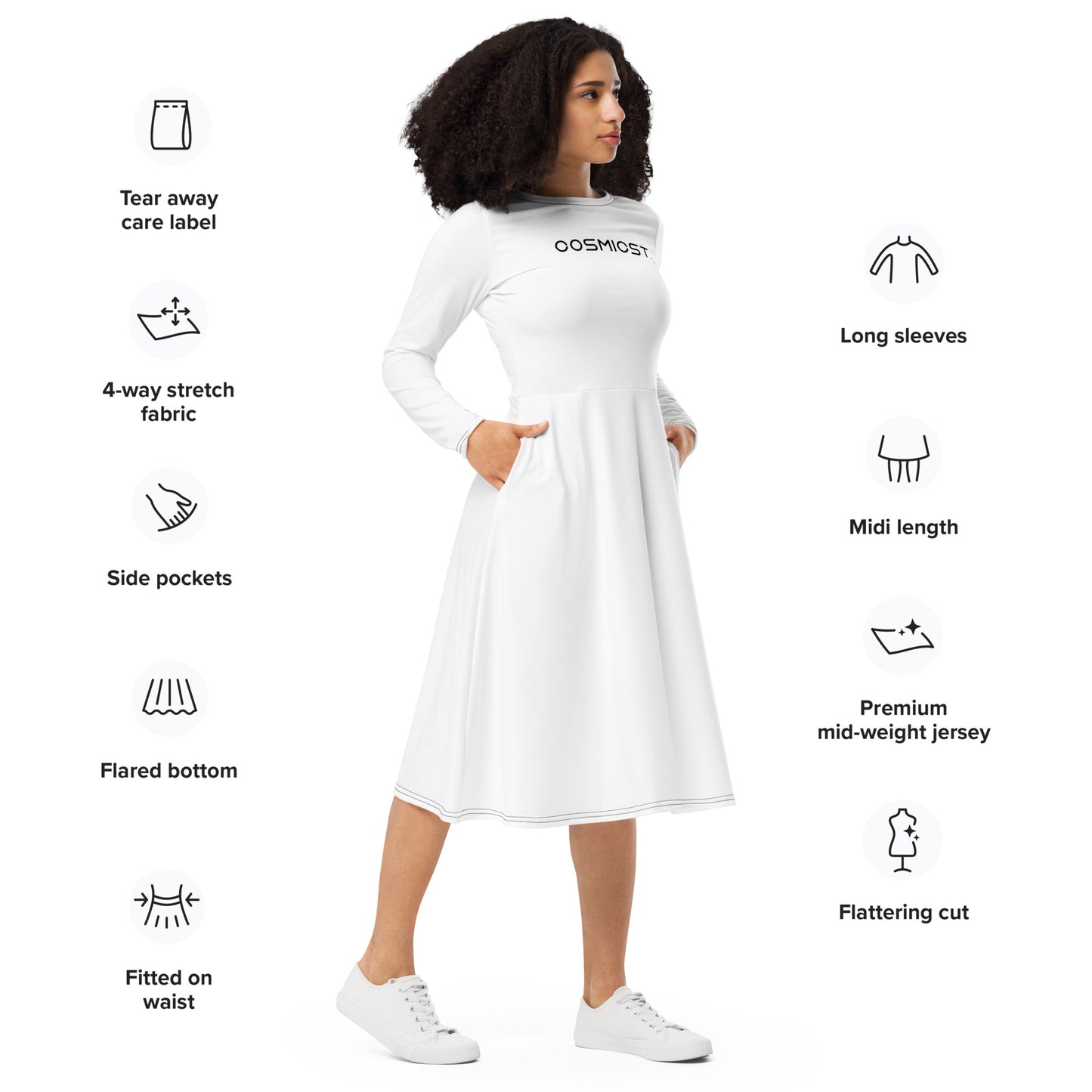 long sleeve midi dress