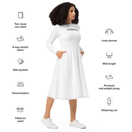 long sleeve midi dress